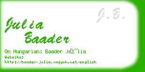 julia baader business card